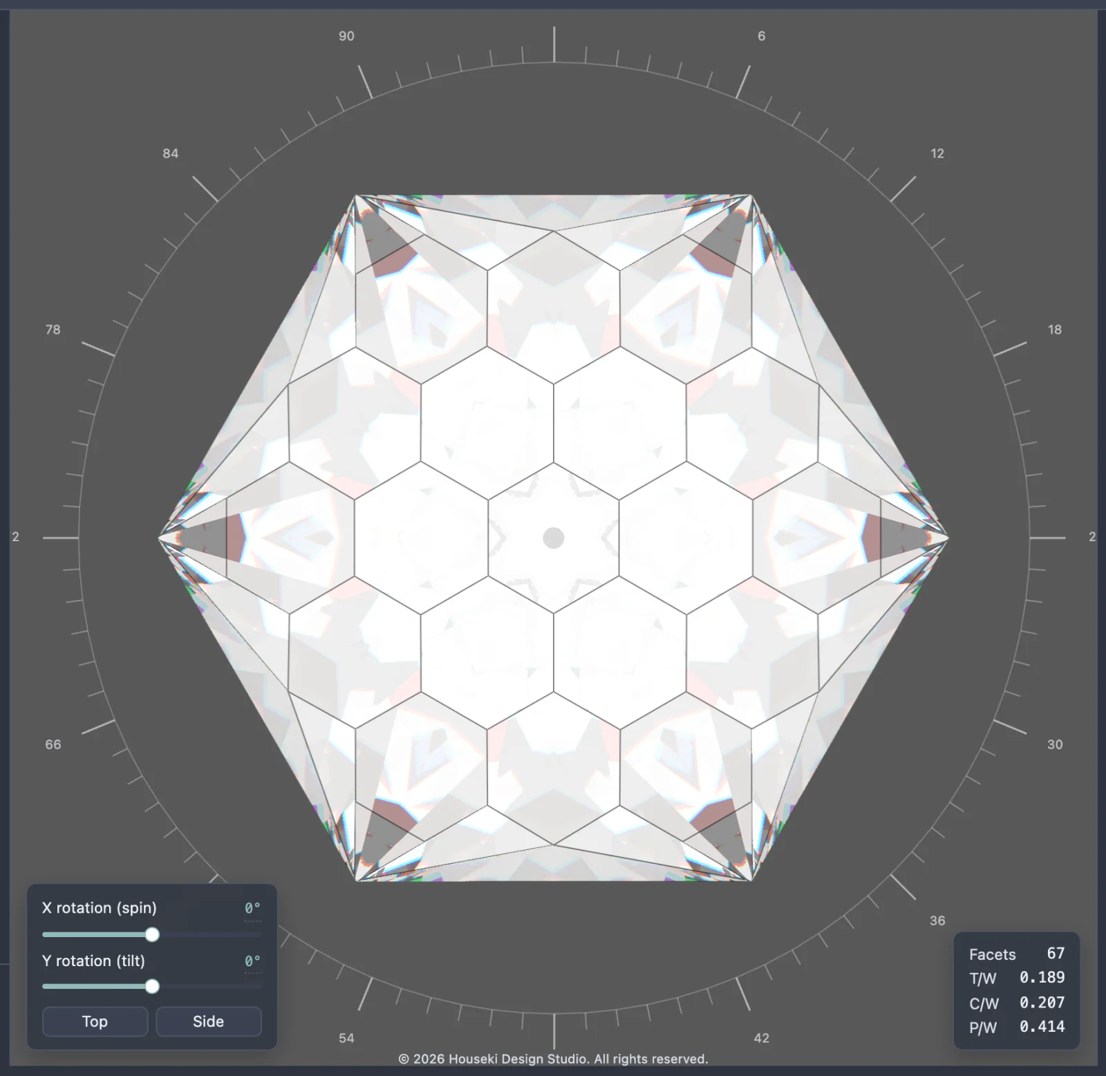 The stone under the Isometric lighting model, even white light from above