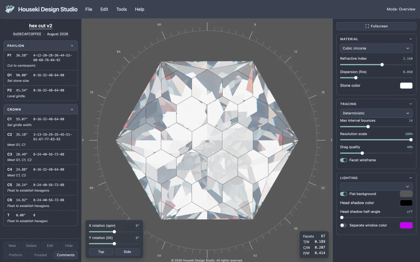 The studio's startup stone rendered with the Deterministic renderer, a sharp image with no visual noise