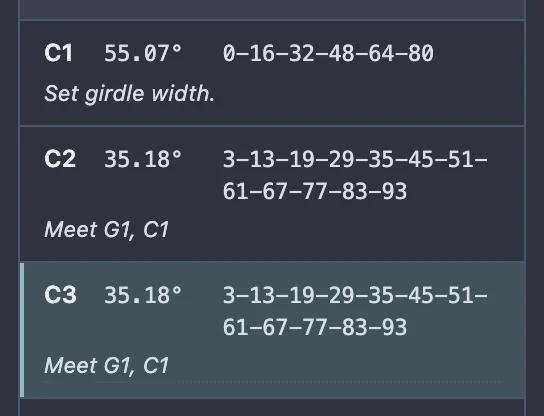 Tiers C1, C2 and a new C3, C3 being a copy of C2 and selected, sitting right after it in the list.