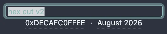 The cut name field open for editing, with its text selected, above the author and date.