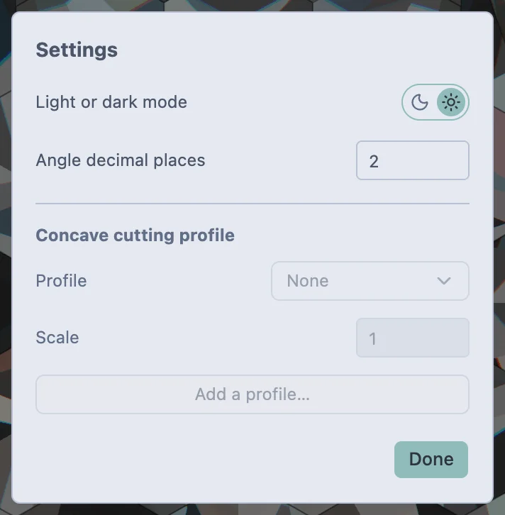 The same Settings dialog after switching to light mode.