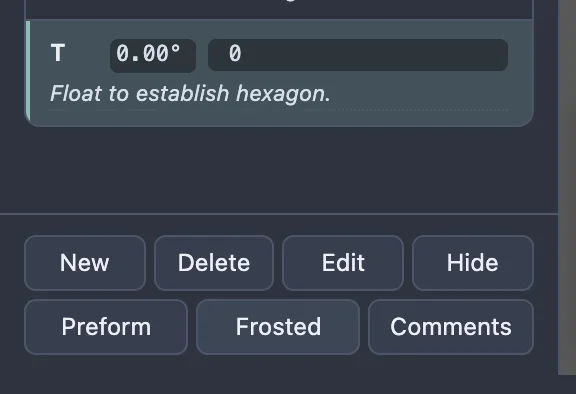 The same tier row marked as frosted, shown bold, with the Frosted button pressed