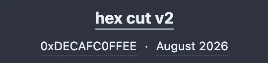 The cut header: the design's name, and below it the author and the date